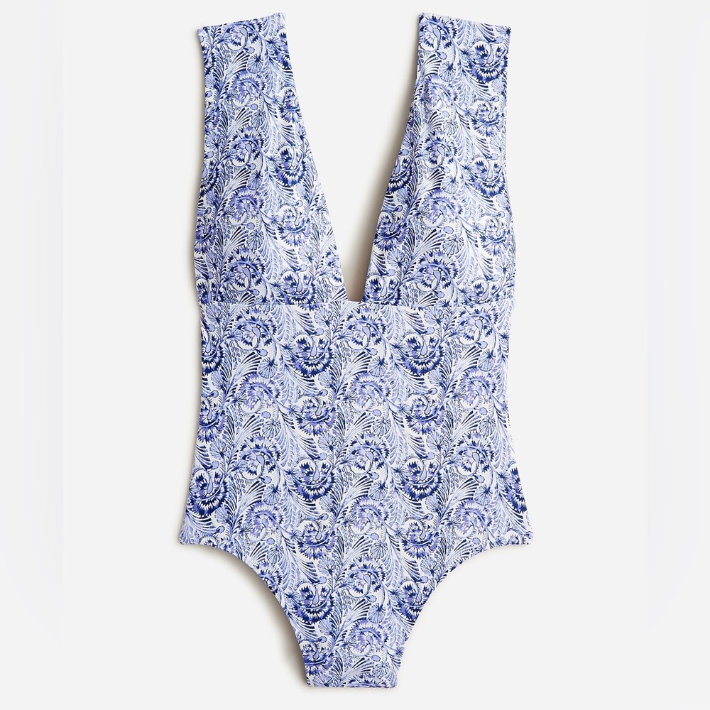 J Crew Dandelion Swirl V-neck Swimsuit